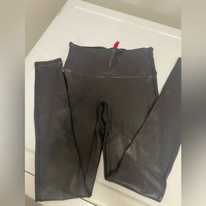 Spanx faux leather leggings black Sz S